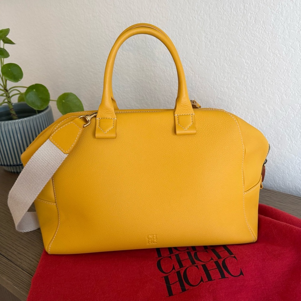 Carolina Herrera Blasón Medium Yellow Handbag